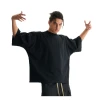 ETAI men's Wear: A trendy high-weight pure cotton boxy short and wide T-shirt for men, featuring a small neckline and cross-border solid color short-sleeved T-shirts Item Picture